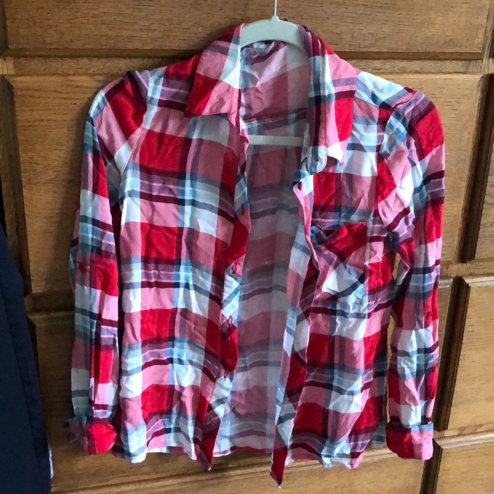 Red Flannel Style Button-up Longsleeve Shirt